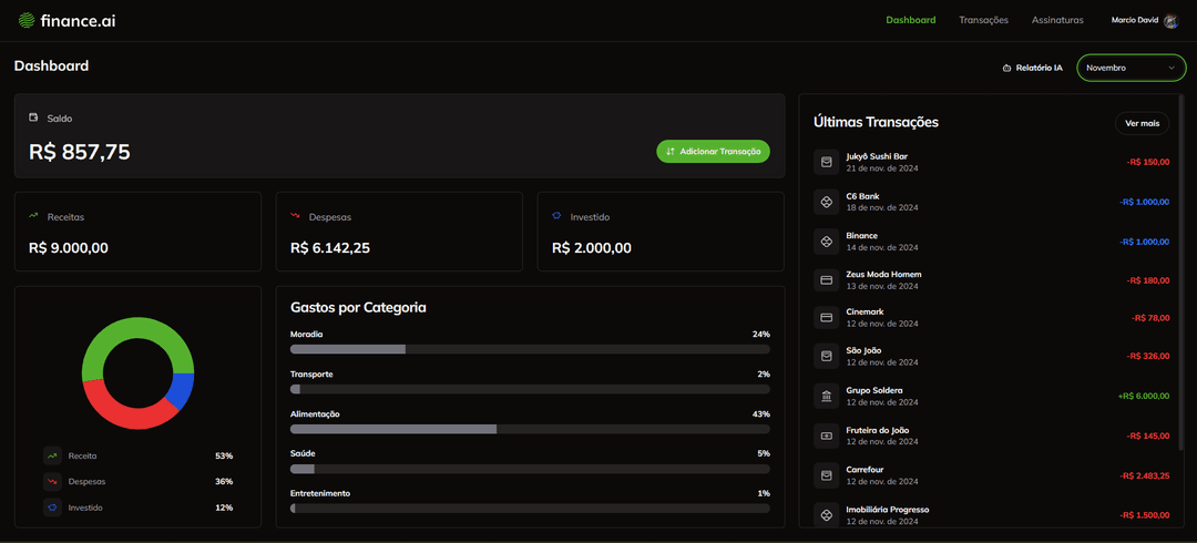 Thumbnail do projeto Finance AI